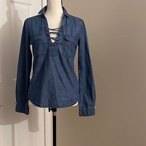 So Denim lace up shirt